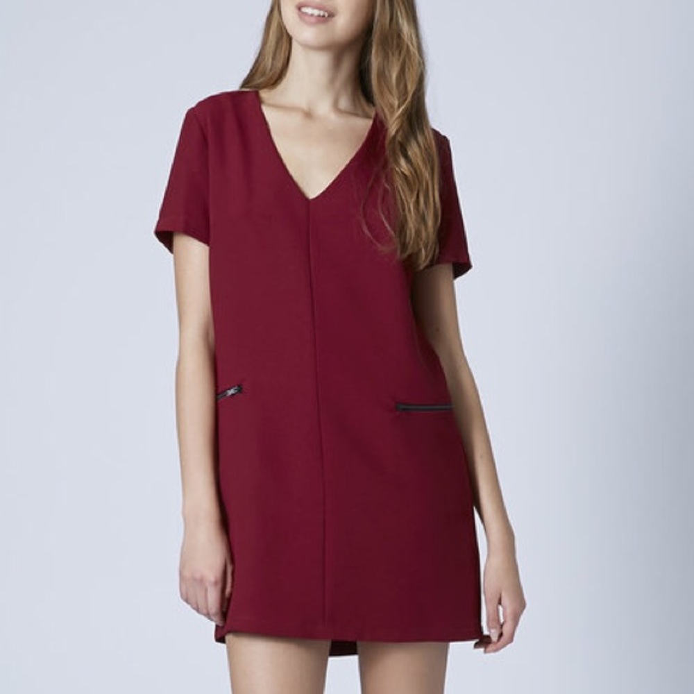 NWOT Topshop shift Crepe zipper Dress